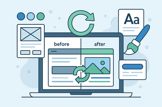 vector image representing a website redesign/refresh