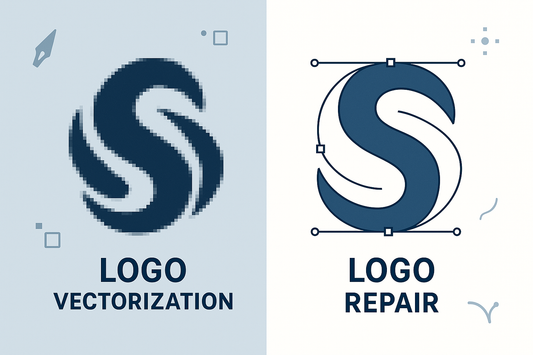 vector image representing logo vectorization and repair