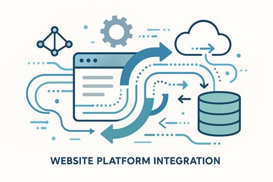 Vector image representing webstie Platform Integration &amp; Sync