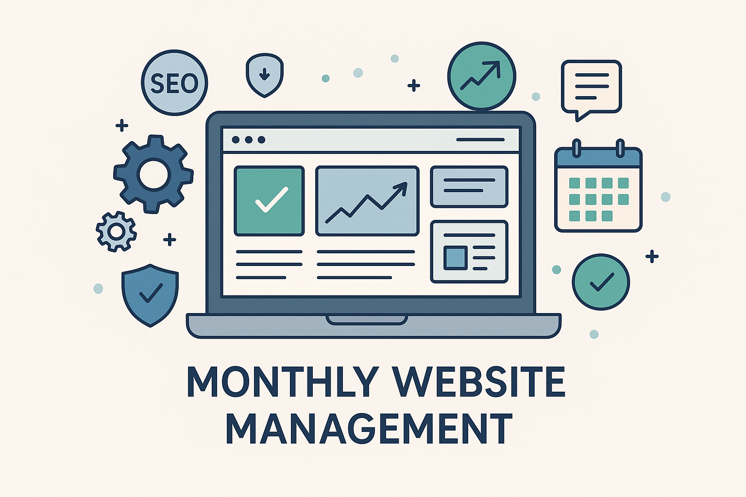 vector image reprsenting Monthly Website Management