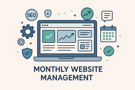 vector image reprsenting Monthly Website Management